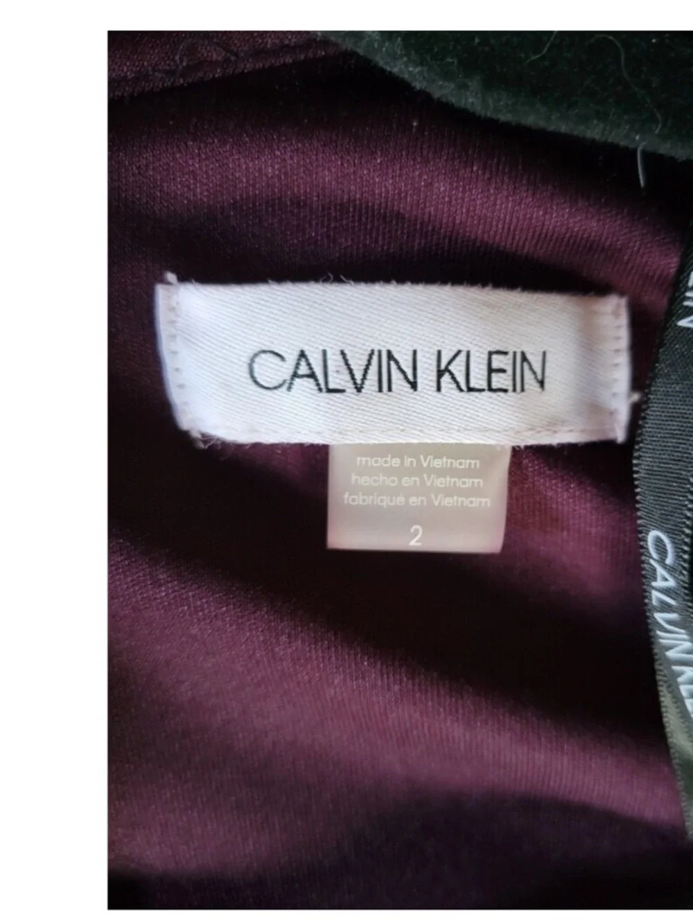Calvin Klein Purple Velvet Burnout Wrap Midi Dress - Picture 8 of 10